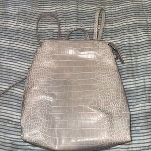 A New Day Gray Crocodile-Embossed Backpack